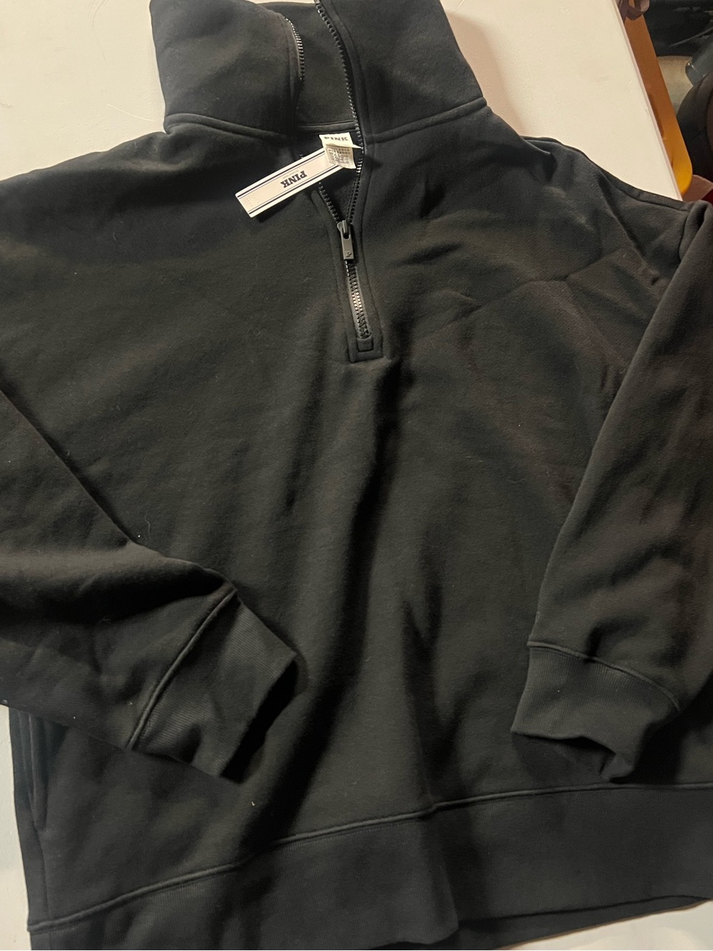 Victoria's Secret Black Half-Zip Pullover Sweater
